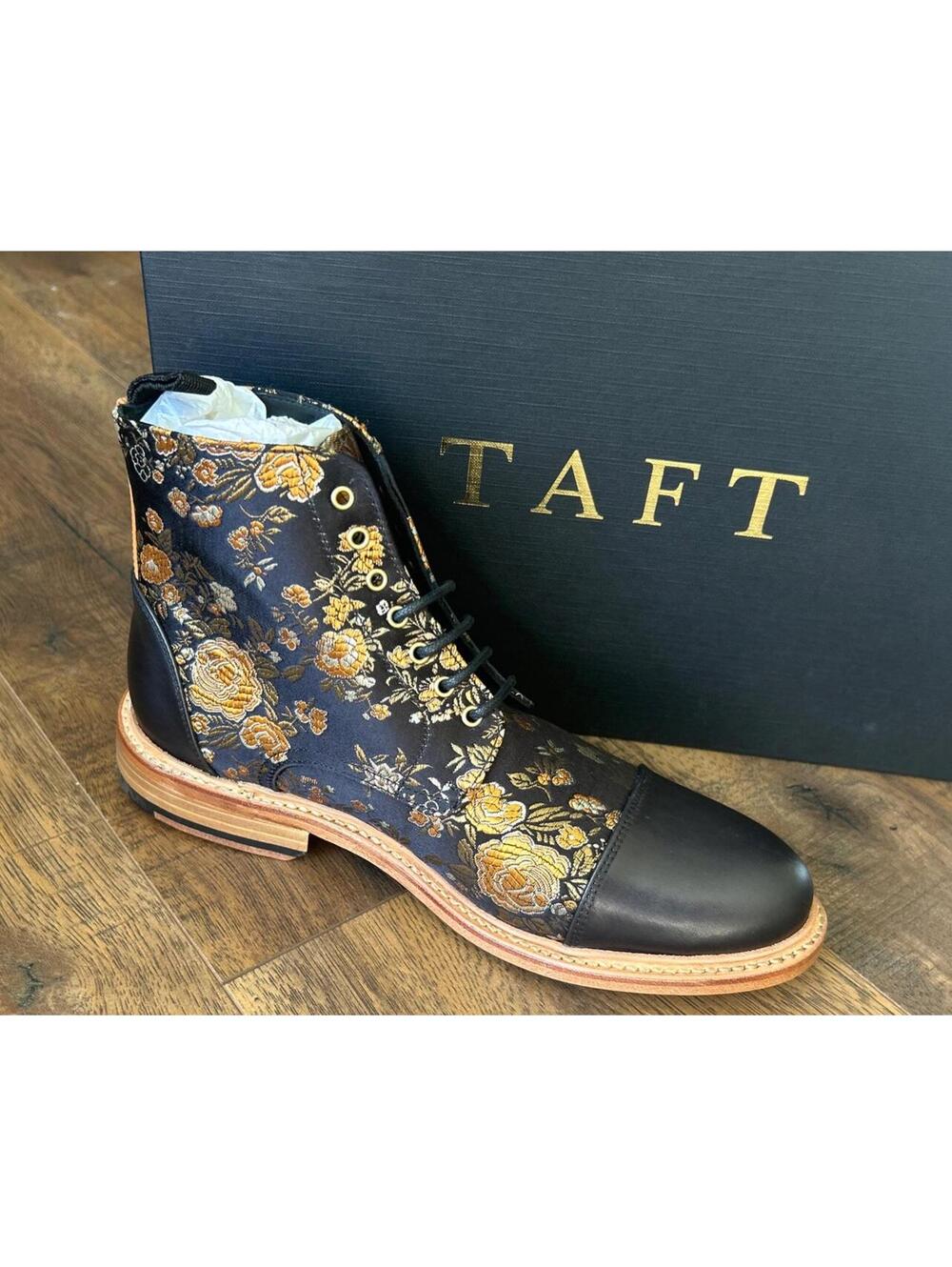 Taft Floral  Sz 5 Jack Cap Toe Leather Ankle Boots  NEW W/BOX Handcrafted SPAIN - Picture 3 of 12